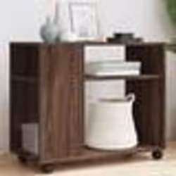 vidaXL Table d'appoint avec roues chêne marron bois d'ingénierie