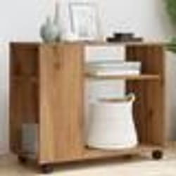 vidaXL Table d'appoint avec roues chêne artisanal bois d'ingénierie