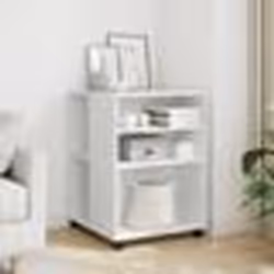 vidaXL Table d'appoint avec roues blanc 55x60x78 cm bois d'ingénierie