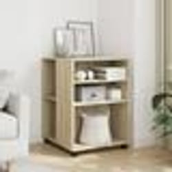 vidaXL Table d'appoint avec roues chêne sonoma bois d'ingénierie