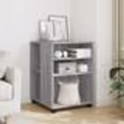vidaXL Table d'appoint avec roues sonoma gris bois d'ingénierie