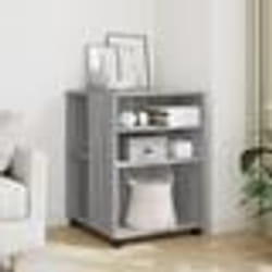 vidaXL Table d'appoint avec roues sonoma gris bois d'ingénierie