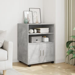 Armoire à roulettes gris béton 60x48x81 cm bois d'ingénierie Vidaxl