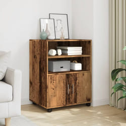 Armoire à roulettes vieux bois 60x48x81 cm bois d'ingénierie Vidaxl