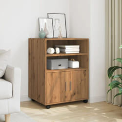Armoire à roulettes chêne artisanal 60x48x81 cm bois ingénierie Vidaxl