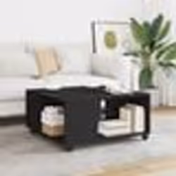 vidaXL Table basse noir 80x80x40 cm bois d'ingénierie