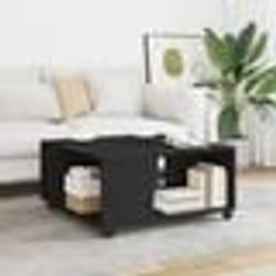 vidaXL Table basse noir 80x80x40 cm bois d'ingénierie