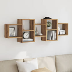vidaXL Étagère murale chêne artisanal 129x18x42 cm bois d'ingénierie