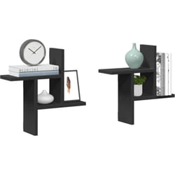 vidaXL Étagères murales 2 pcs noir 38x12x38 cm bois d'ingénierie