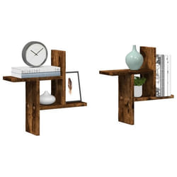 Vidaxl - Tagères Murales 2 Pcs Chêne Fumé 38x12x38 Cm Bois D'Ingénierie