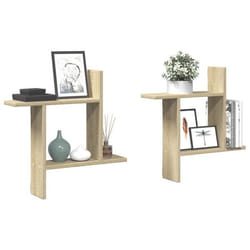 Vidaxl - Tagères Murales 2pcs Chêne Sonoma 50x12x50cm Bois D'Ingénierie