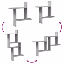 VidaXL 853257 étagères Bois Gris - Vue supplémentaire 7