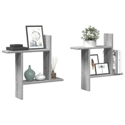 vidaXL Étagères murales 2pcs sonoma gris 50x12x50 cm bois dingénierie 853259