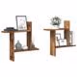 vidaXL Étagères murales 2 pcs vieux bois 50x12x50 cm bois dingénierie 853261