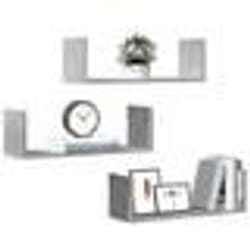 vidaXL Étagères murales 3 pcs gris béton 58x18x18 cm bois dingénierie 853284