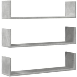 Vidaxl - tagères murales 3 pcs gris béton 80x18x18 cm bois d'ingénierie