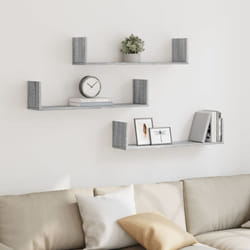 Vidaxl - tagères murales 3 pcs sonoma gris 80x18x18 cm bois ingénierie