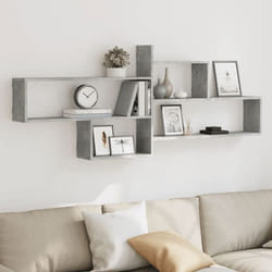 vidaXL Étagère murale gris béton 1675x18x68 cm bois dingénierie 853320