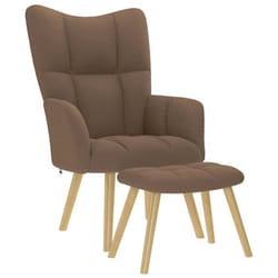 Chaise De Relaxation Avec Repose-pied Marron Tissu Vidaxl