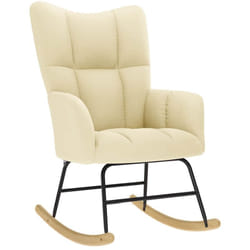Chaise À Bascule Crème Tissu Vidaxl