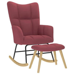 vidaXL Chaise à bascule avec repose-pied Rouge bordeaux Tissu chaise chaise de relaxation fauteuil relax chaise de 4016803