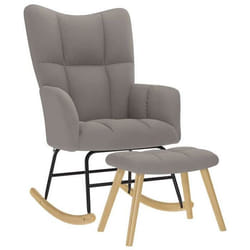 vidaXL Chaise à bascule avec repose-pied Taupe Tissu chaise chaise de relaxation fauteuil relax chaise de salon 4016806