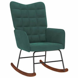 vidaXL Chaise à bascule Vert foncé Velours chaise chaise de salon chaise de relaxation chaise longue siège de salon 4016834