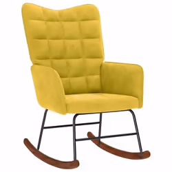 vidaXL Chaise à bascule Jaune Velours chaise chaise de salon chaise de relaxation chaise longue siège de salon chaise 4016839