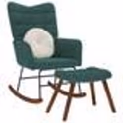 vidaXL Chaise à bascule avec repose-pied vert foncé velours fauteuil à bascule chaise longue siège de salon chaise 4016845