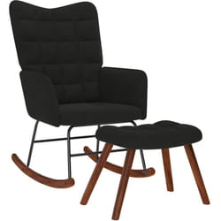Vidaxl - Chaise à bascule avec repose-pied noir velours