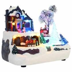 vidaXL Décor de table de Noël Multicolore 23.5 x 16 x 18.5 cm Résine