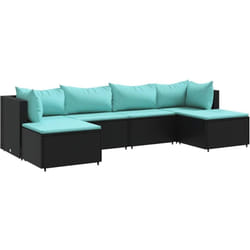Vidaxl - Salon de jardin 6 pcs avec coussins Noir Résine tressée