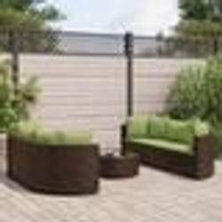 vidaXL Salon de jardin avec coussins 7 pcs marron résine tressée