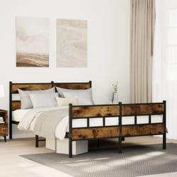 Vidaxl - Cadre de lit en métal sans matelas chêne fumé 160x200 cm