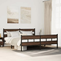 Vidaxl - Cadre De Lit En Métal Sans Matelas Chêne Marron 180x200 Cm