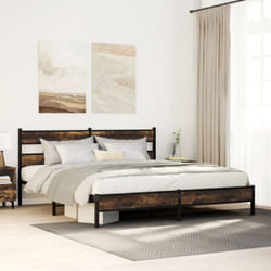 Vidaxl - Cadre de lit en métal sans matelas chêne fumé 180x200 cm