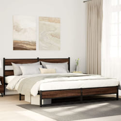 Cadre De Lit En Métal Sans Matelas Chêne Marron 183x213 Cm Vidaxl