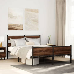 vidaXL Cadre de lit en métal sans matelas chêne marron 160x200 cm 3308516