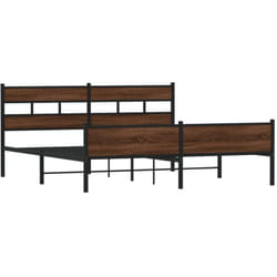 Cadre de lit en métal sans matelas chêne marron 180x200 cm Vidaxl
