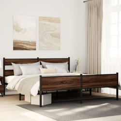 Cadre De Lit En Métal Sans Matelas Chêne Marron 193x203 Cm Vidaxl