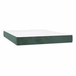 VidaXL 4016585, Taille double/complet, Matelas à ressorts, Moyen, Vert foncé, Blanc, Polyester, mousse