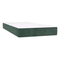 VidaXL 4016603, Taille lit simple/twin, Matelas à ressorts, Moyen, Vert foncé, Blanc, Polyester, mousse