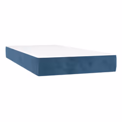 VidaXL 4016604, Taille lit simple/twin, Matelas à ressorts, Moyen, Bleu foncé, Blanc, Polyester, mousse