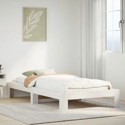 Cadre De Lit Sans Matelas Blanc 90x200 Cm Bois De Pin Massif Vidaxl