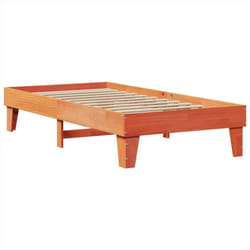 Cadre de lit sans matelas cire marron 100x200cm bois pin massif Vidaxl