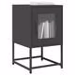 vidaXL Table de chevet noir 36x39x60,5 cm acier laminé à froid