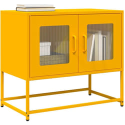 vidaXL Meuble TV jaune moutarde 68x39x60,5 cm acier laminé à froid