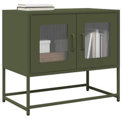 Vidaxl - Meuble Tv Vert Olive 68x39x60,5 Cm Acier Laminé À Froid