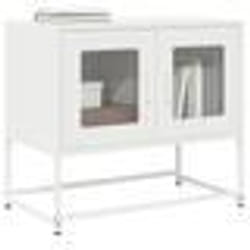vidaXL Meuble TV blanc 68x39x605 cm acier laminé à froid banc tv meuble hifi centre de divertissement buffet tv meuble 853337