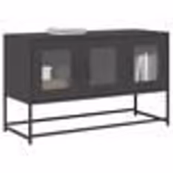 vidaXL Meuble TV noir 1005x39x605 cm acier laminé à froid banc tv meuble hifi centre de divertissement buffet tv 853338